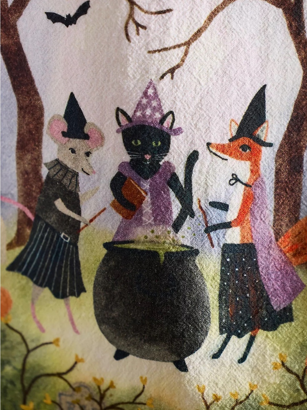 Anthropologie Terrain Witchy Critters Cotton Dish Towel - Picture 2 of 5